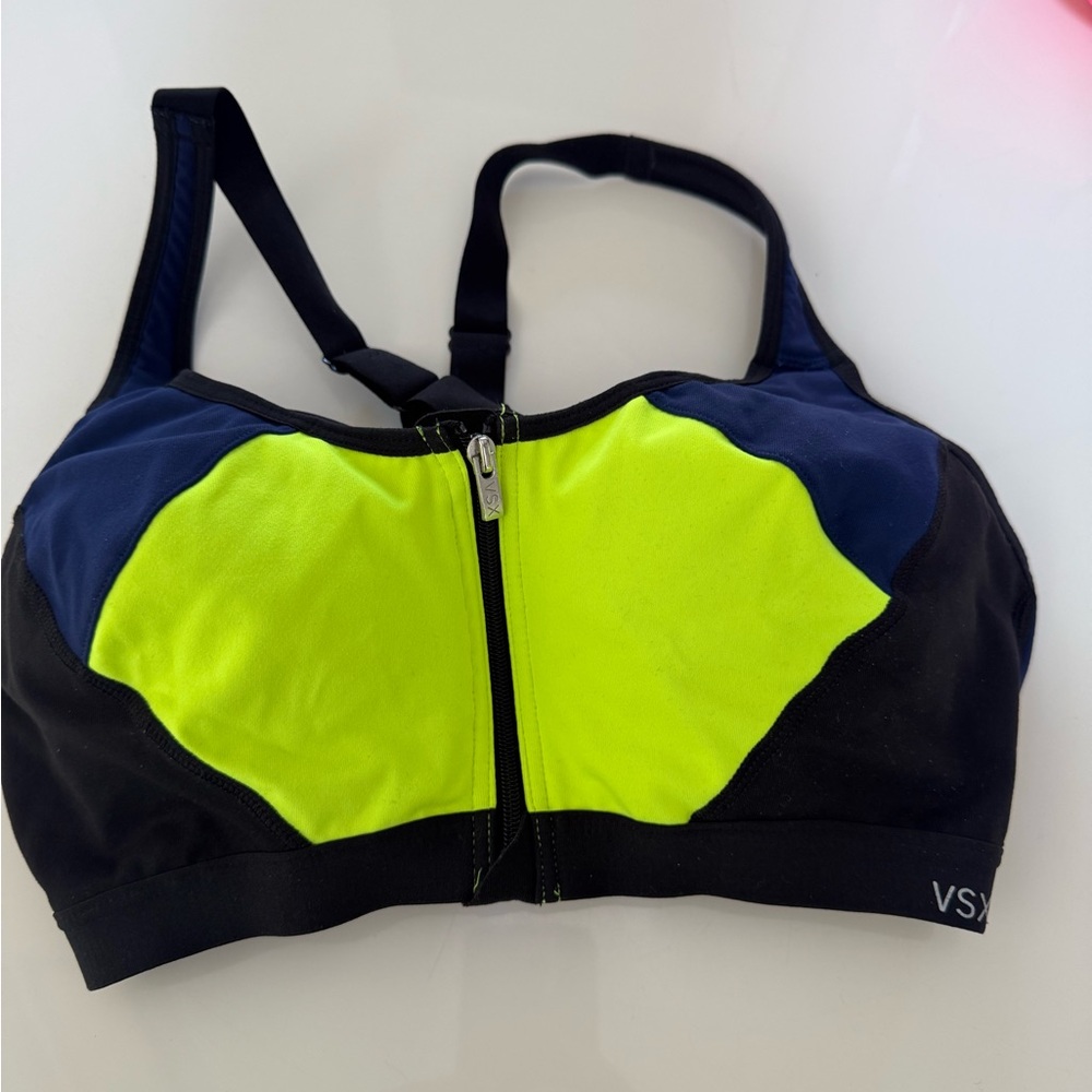 Sporto Women's Neon Yellow and Black Bikini Top